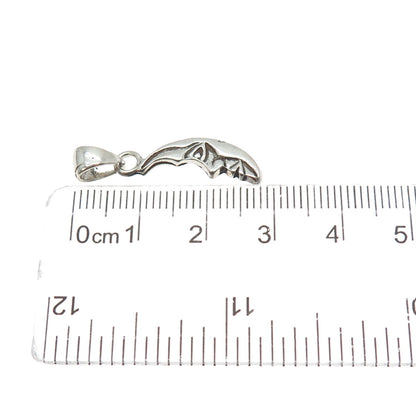 925 Sterling Silver Vintage Man in the Moon Crescent Oxidized Charm Pendant