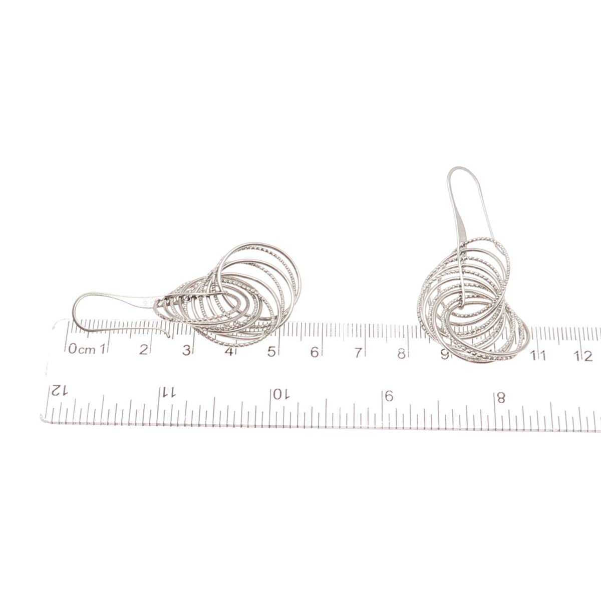 925 Sterling Silver Italy Interlocked Circle Dangle Earrings