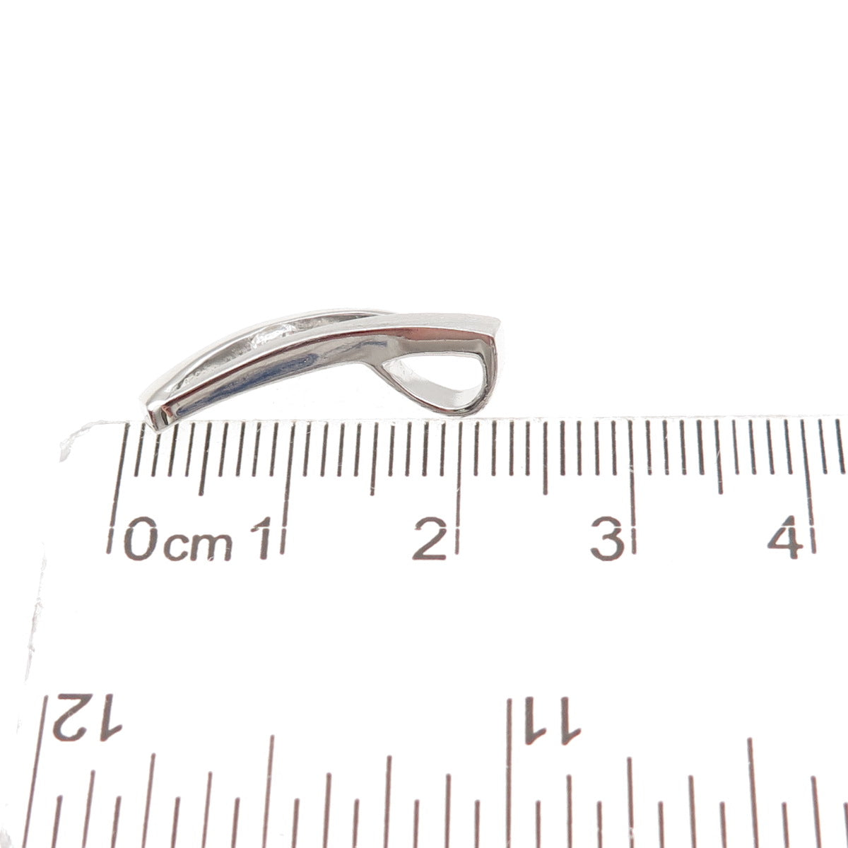 925 Sterling Silver Round-Cut C Z Modernist Mini Slide Charm Pendant