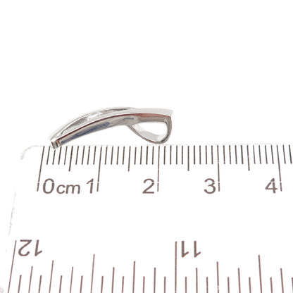 925 Sterling Silver Round-Cut C Z Modernist Mini Slide Charm Pendant