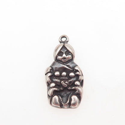 Betty Thomas Sanel Navajo Old Pawn Sterling Silver Vintage 1993 Kachina Pendant