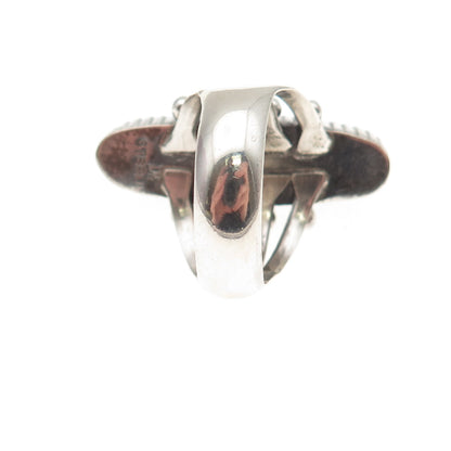 Jay King Desert Rose 925 Sterling Silver Vintage Real Malachite Ring Size 7.5