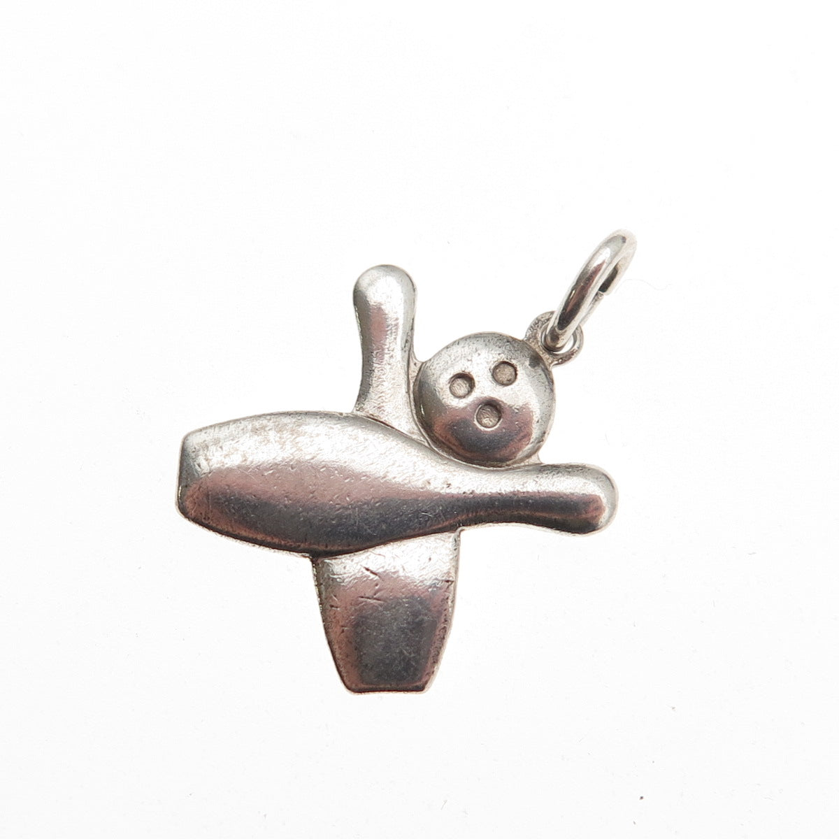 ORB Otto Robert Bade Sterling Silver Vintage Bowling Ball & Pins Mini Pendant