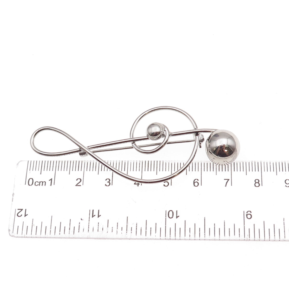 Lang 925 Sterling Silver Vintage Treble Clef Oxidized Pin Brooch
