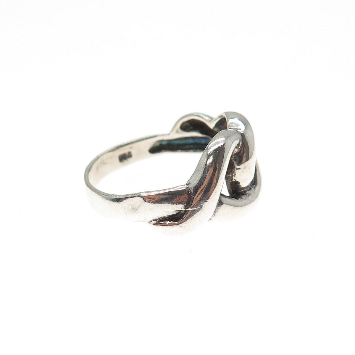 CHAPAL ZENRAY 925 Sterling Silver Vintage Modernist Interlocked Ring Size 7.25