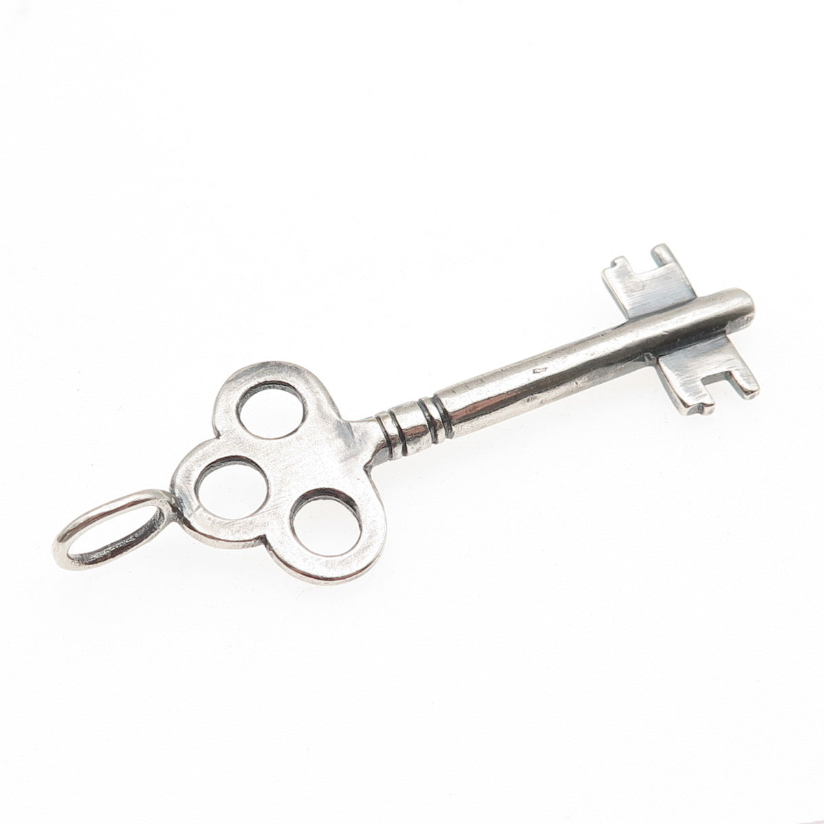 925 Sterling Silver Vintage Club Key Oxidized Charm Pendant