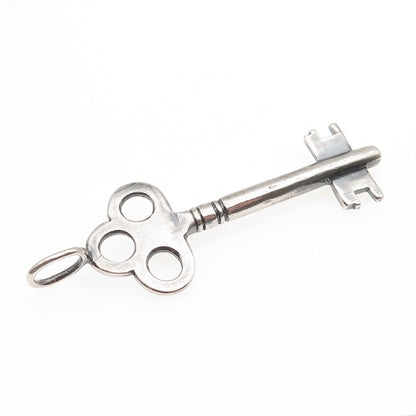 925 Sterling Silver Vintage Club Key Oxidized Charm Pendant