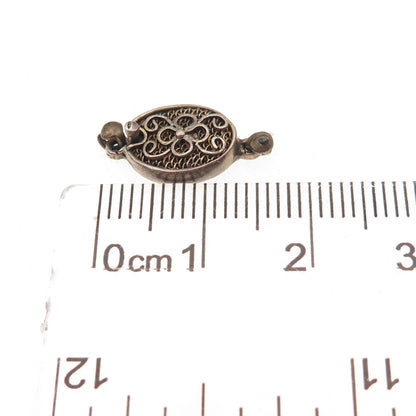 925 Sterling Gold Plated Vintage Bracelet / Necklace Floral Filigree Box Lock