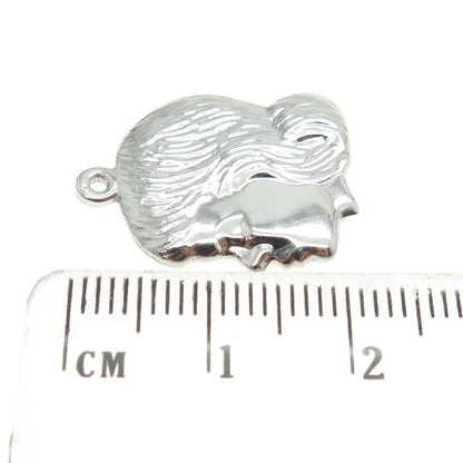 925 Sterling Silver Vintage Girl Face Profile Pendant