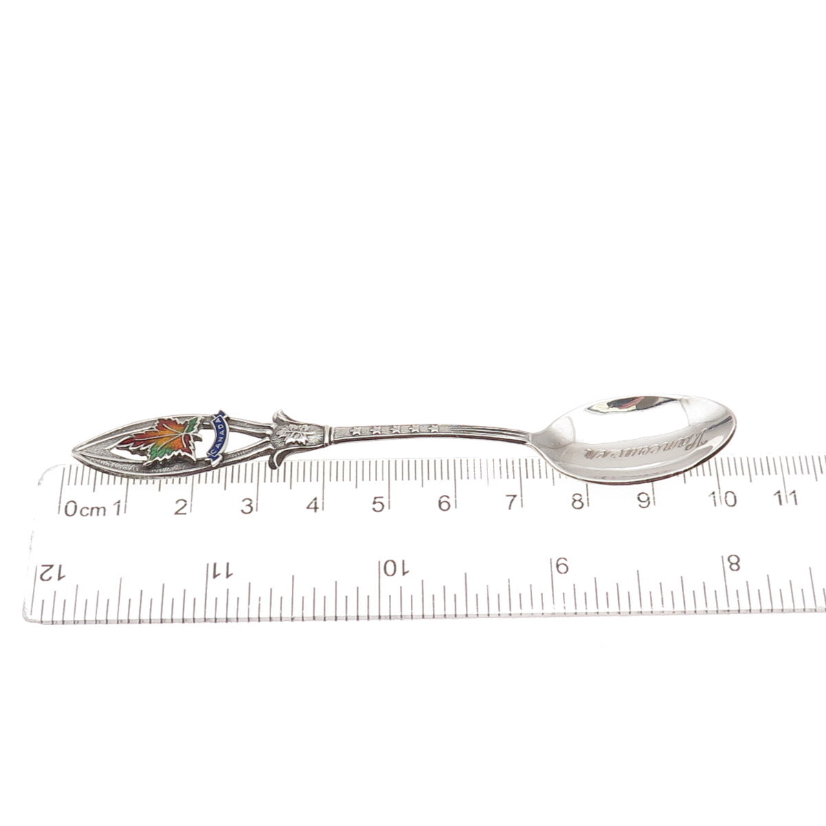 925 Sterling Silver Antique Art Deco Enamel Vancouver Canada Coffee Spoon