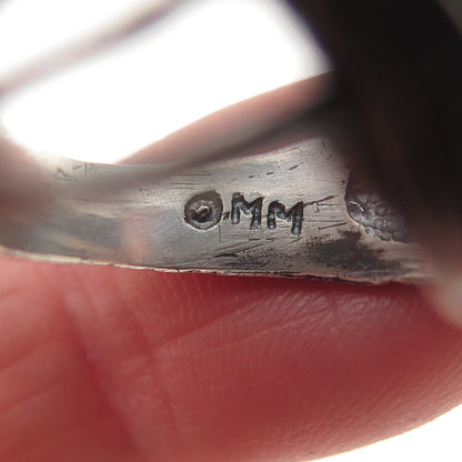 925 Sterling Silver Vintage MM Artisan Modernist Oxidized Ring Size 7