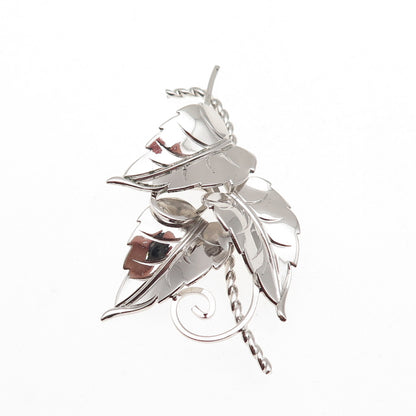 Van Dell 925 Sterling Silver Antique Art Deco Floral Pin Brooch