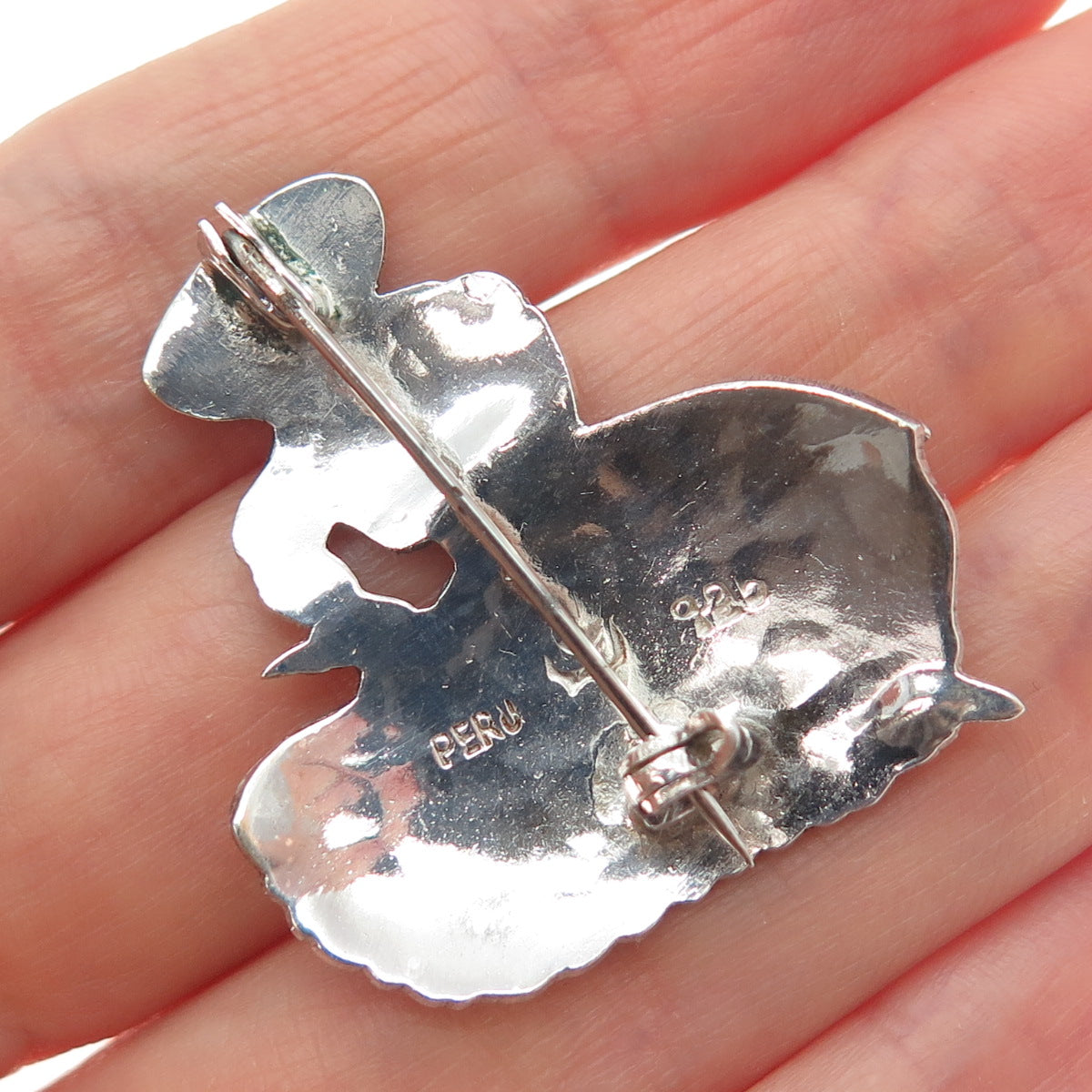 925 Sterling Silver Vintage Peruvian Dancer Oxidized Pin Brooch