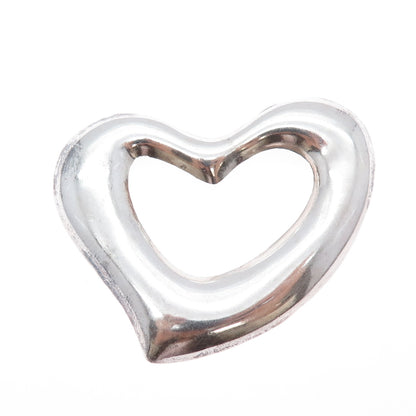 925 Sterling Silver Vintage Mexico Modernist Open Heart Pin Brooch