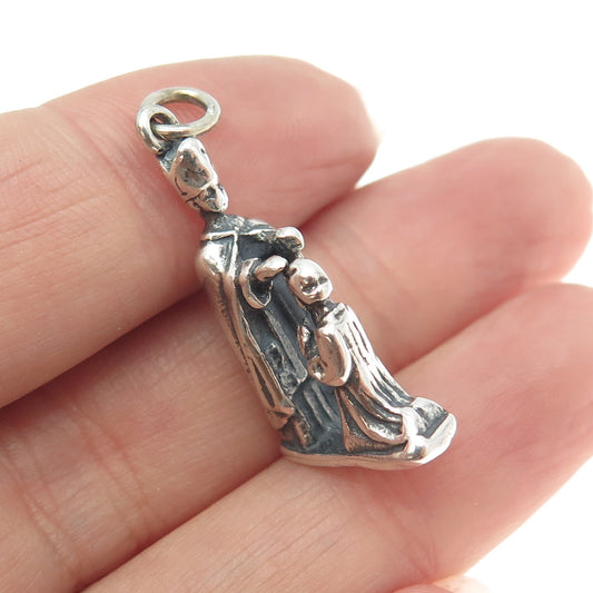 925 Sterling Silver Vintage Catholic Confirmation Religious Charm Pendant