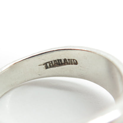 925 Sterling Silver Vintage Ribbed Ring Size 6.25