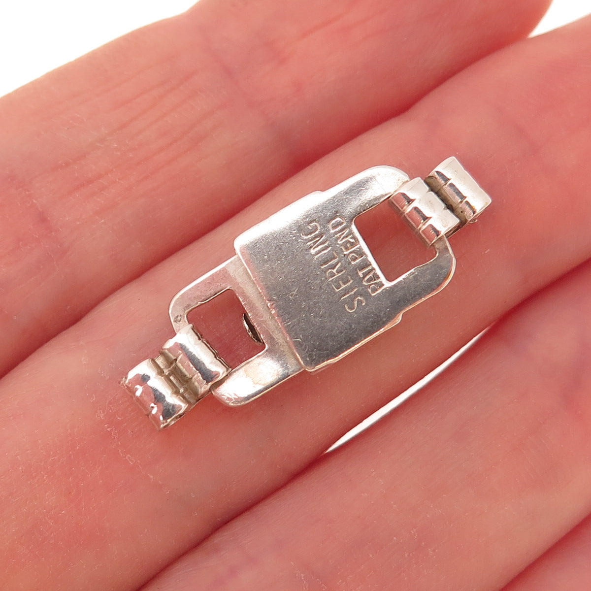 925 Sterling Silver Vintage Bracelet / Necklace Box Lock Clasp