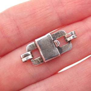 925 Sterling Silver Antique Art Deco Bracelet / Necklace Box Lock Clasp