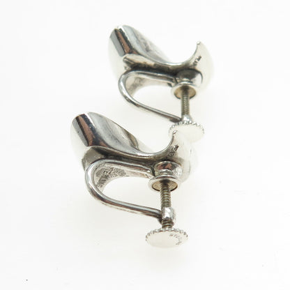 RONALD HAYES PEARSON 925 Sterling Silver Vintage Modernist Screw Back Earrings