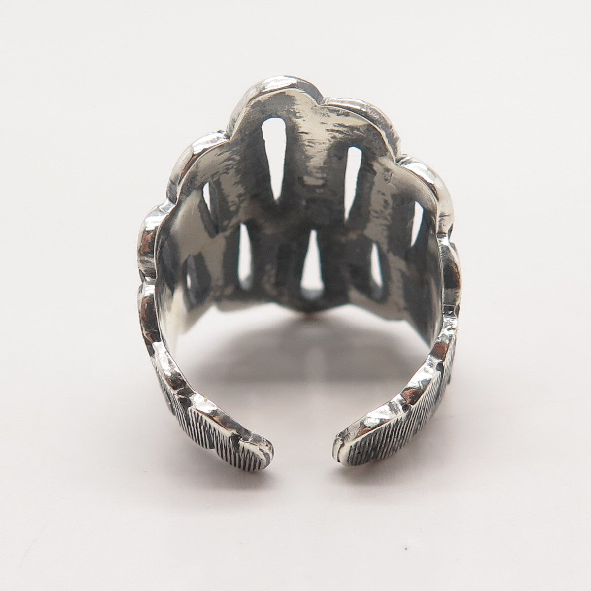 925 Sterling Silver Vintage Spiral Adjustable Ring Size 7.5