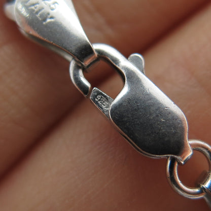 KARIZIA SPA KA-1772 925 Sterling Silver Vintage Italy Cuban Chain Necklace 22"