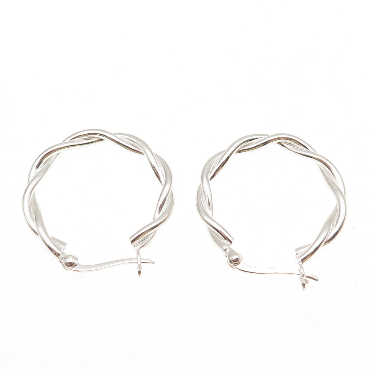 925 Sterling Silver Woven Hoop Earrings