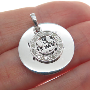 HAN Sterling Silver Real Diamond Live Your Life With No Regrets Charm Pendant