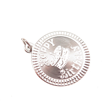925 Sterling Silver Vintage Happy Birthday Cake Mini Charm Pendant
