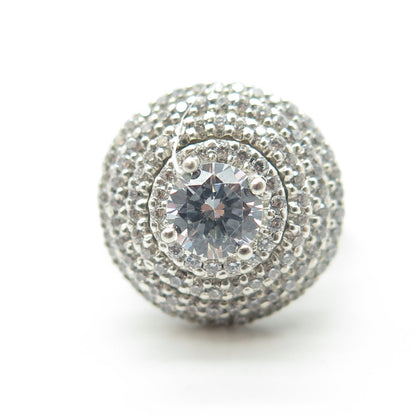925 Sterling Silver Round-Cut C Z Sparkling Circles Ring Size 6.75