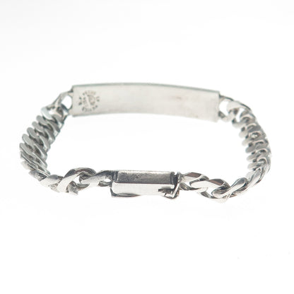 900 Silver Vintage AEP Mexico ID Curb Link Bracelet 7"