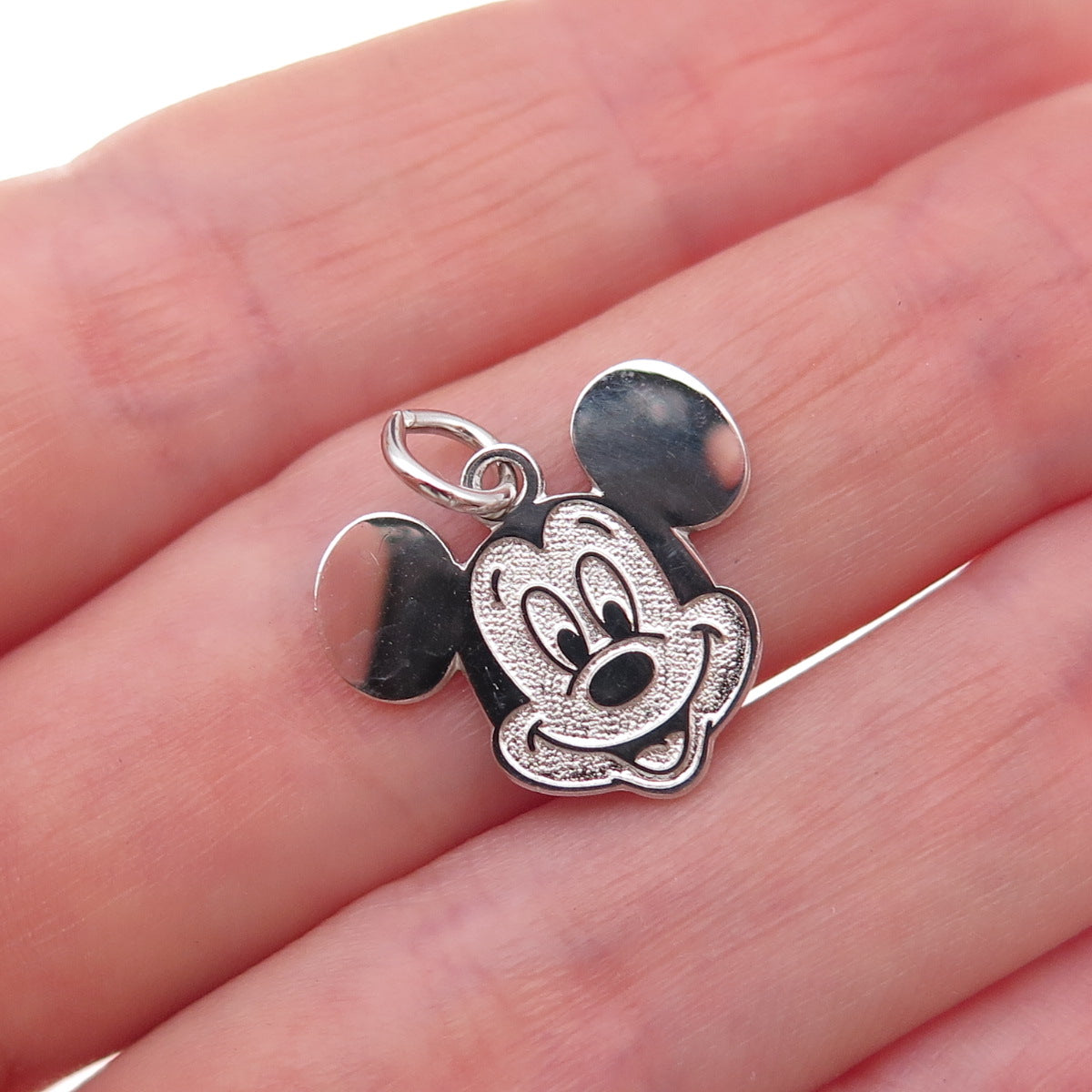 Disney 925 Sterling Silver Vintage Mickey Mouse Charm Pendant