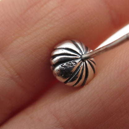 925 Sterling Silver Faux Pearl Oxidized Stud Earrings