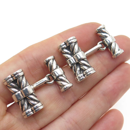 DAVID YURMAN 925 Sterling Silver Cable Bar Cufflinks