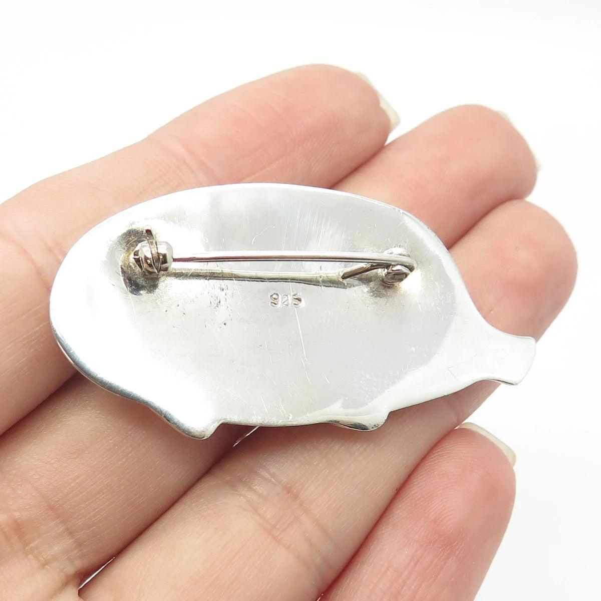 925 Sterling Silver Vintage Pig Boar Pin Brooch