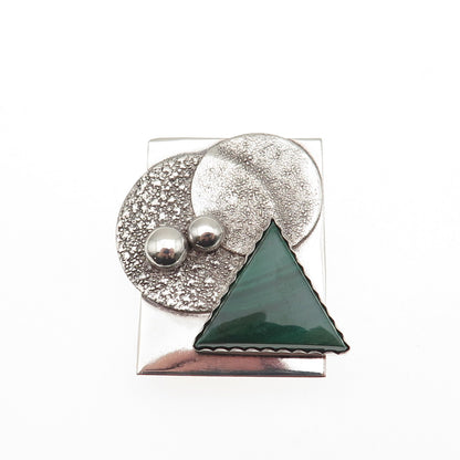 Jerry Cowboy Navajo CEB Old Pawn 925 Sterling Silver Vintage Malachite Bolo Tie