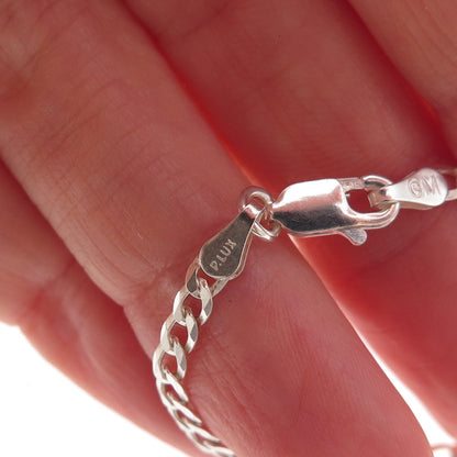 P. Lux 925 Sterling Silver Italy Curb Chain Necklace 20"