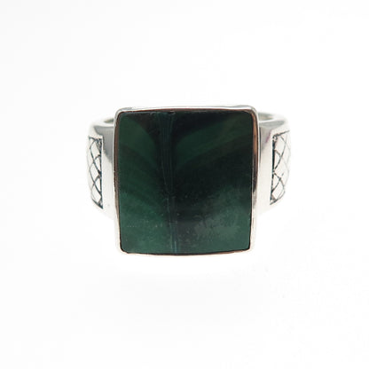 PHLD PlayHardLookDope 925 Sterling Silver Real Malachite Ring Size 11.5