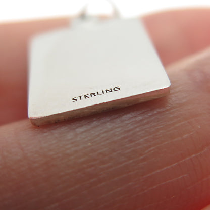 925 Sterling Silver Red Enamel Perceive As Suspicious Minimalist Charm Pendant