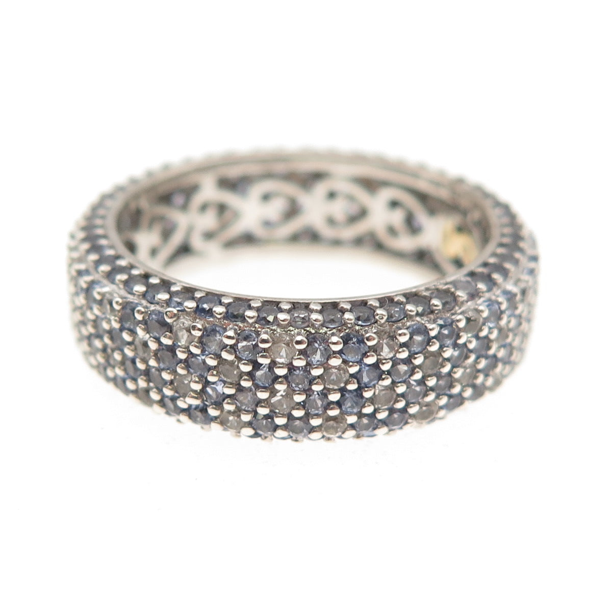 Suzy Levian 925 Sterling Real Diamond Accent Tanzanite & White Topaz Ring Size 8