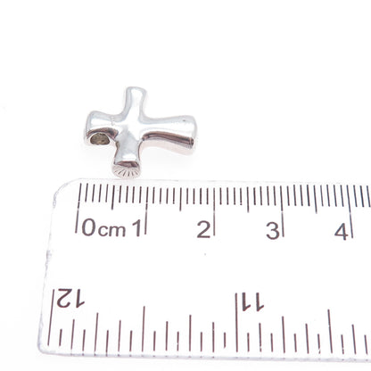 MARRA 925 Sterling Silver Vintage Cross Mini Slide Charm Pendant