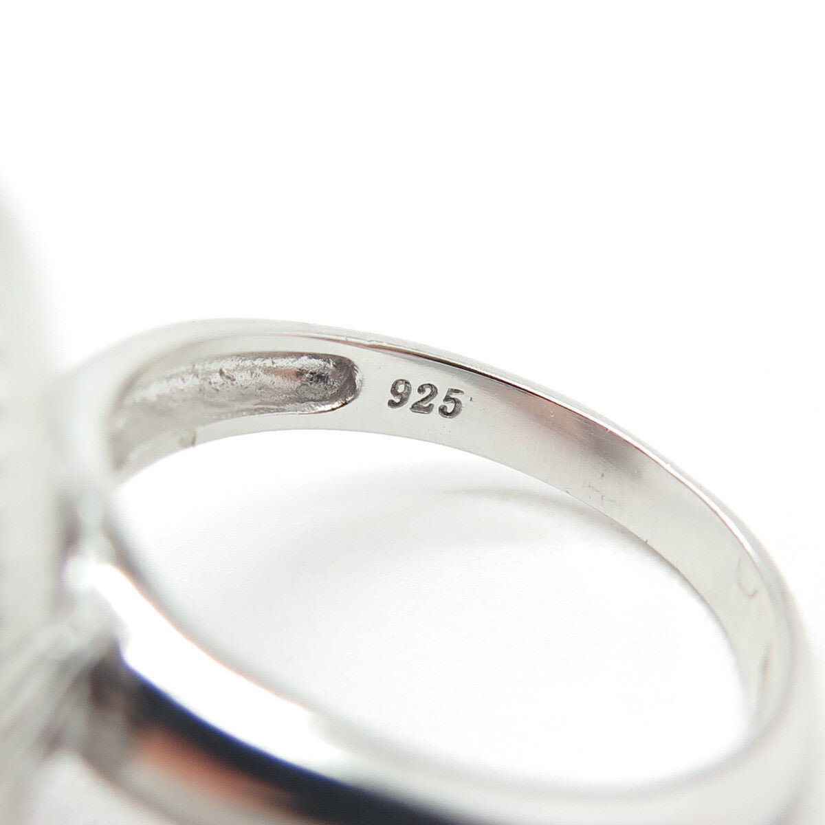 925 Sterling Silver Lab-Created Ruby & C Z Ring Size 7