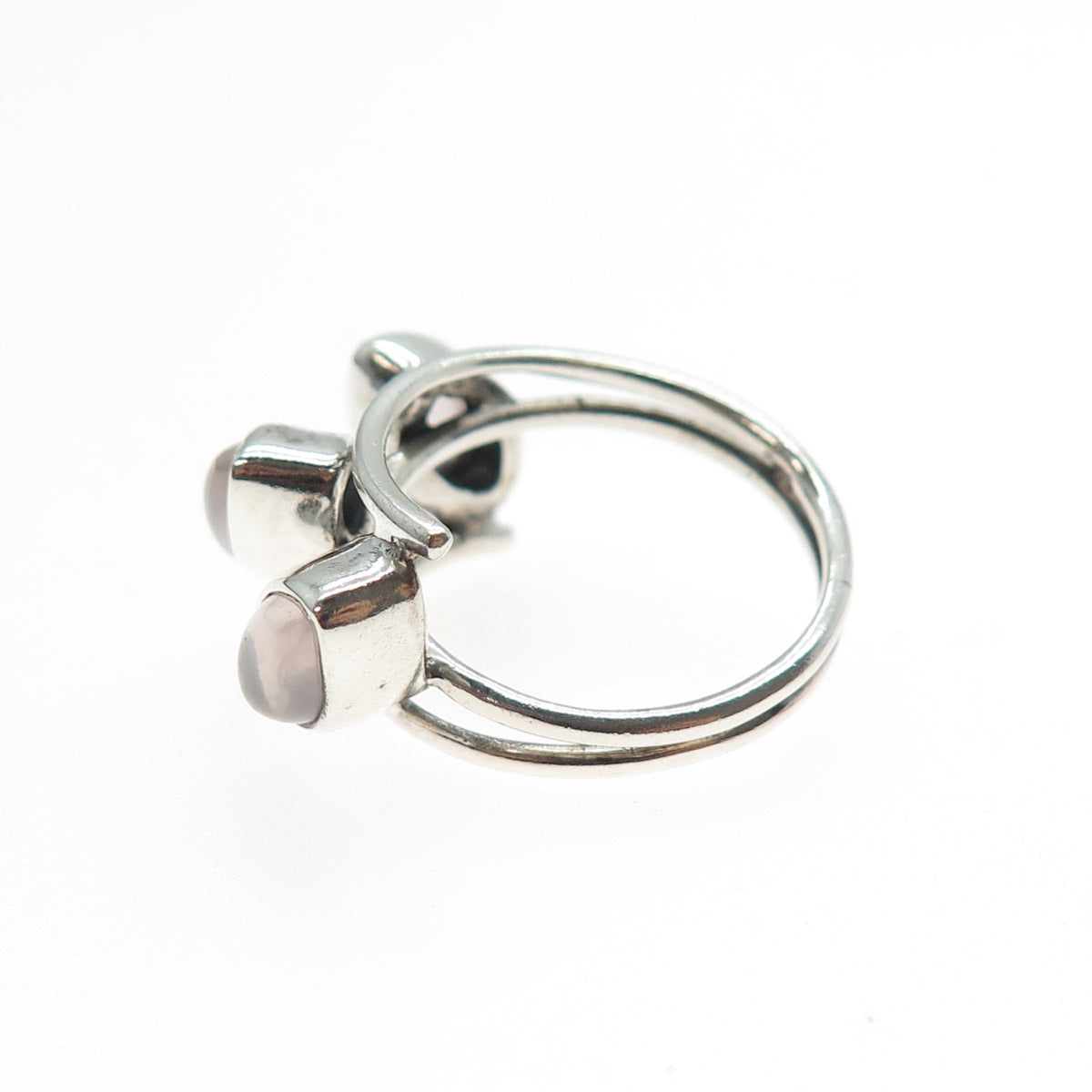 925 Sterling Silver Vintage Real Amethyst Modernist Ring Size 7