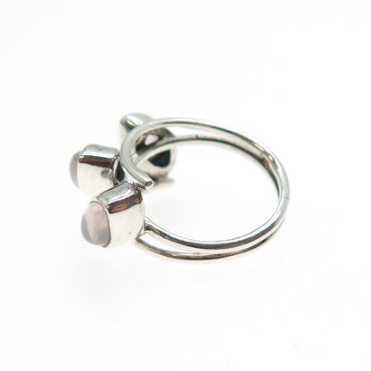 925 Sterling Silver Vintage Real Amethyst Modernist Ring Size 7