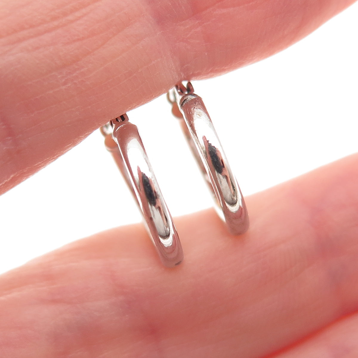 925 Sterling Silver Tube Hoop Earrings