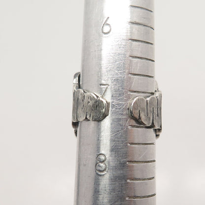 925 Sterling Silver Vintage Spiral Adjustable Ring Size 7.5