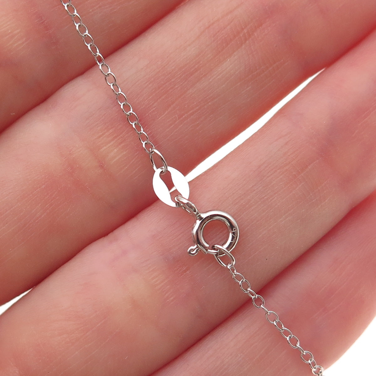 Sun 925 Sterling Silver Real Round-Cut Diamond Heart Cable Chain Necklace 18"