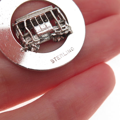 M&M Mark Mercy 925 Sterling Silver Vintage San Francisco Cable Car Charm Pendant