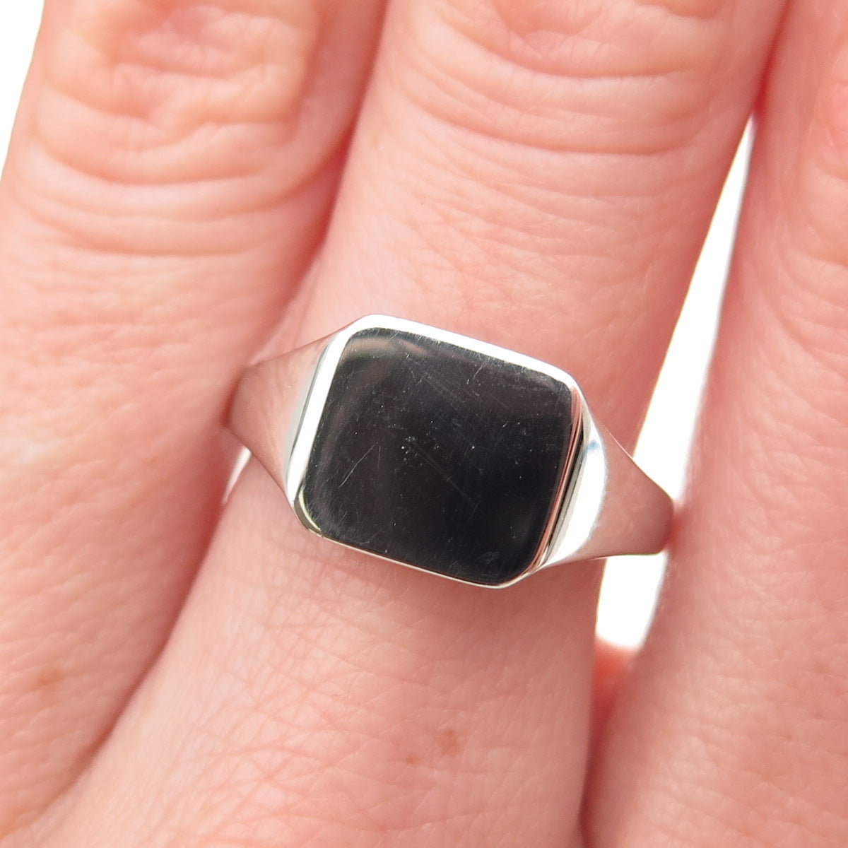 925 Sterling Silver Signet Ring Size 6.75