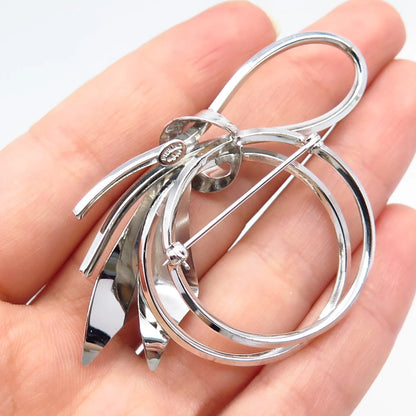 925 Sterling Silver Vintage Carl Art Modernist Pin Brooch