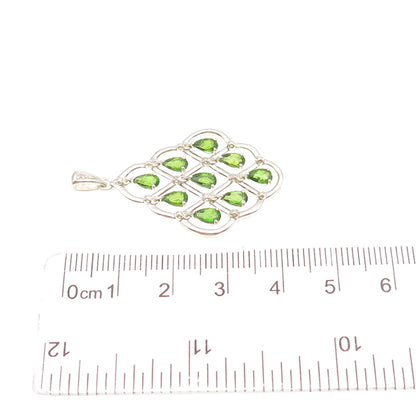 MICHELLE ALBALA 925 Sterling Real Diamond Accent & Peridot Chandelier Pendant